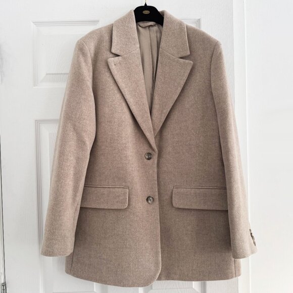 & Other Stories Felted Blazer in Beige, size 44. Fits like size 12 - Picture 3 of 9